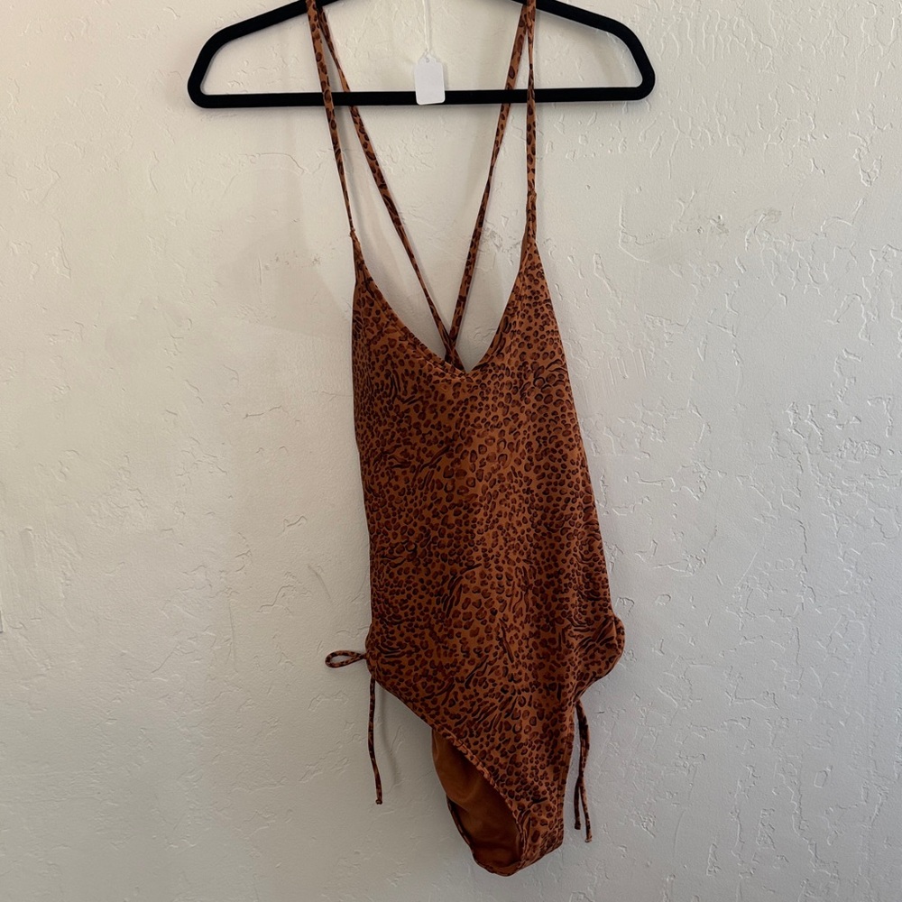 Shade & Shore Brown Leopard One Piece Swimsuit